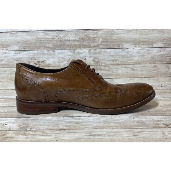 J & M 1850 Shoes Mens 10.5 Brown Leather Wingtip Oxford Laced Brazil main image 16